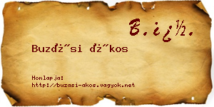 Buzási Ákos névjegykártya